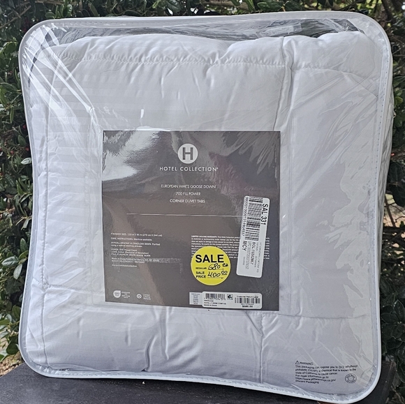 Hotel Collection King White Goose Down Comforter NEW